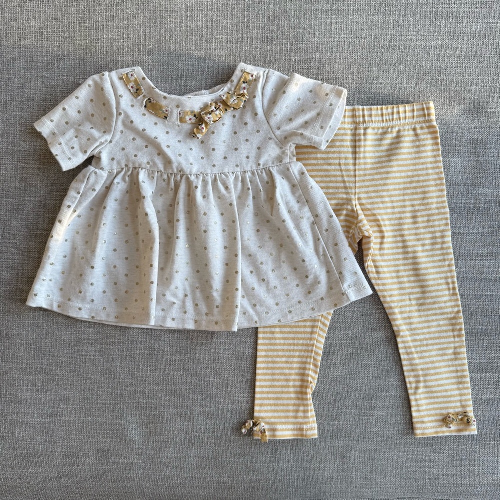 Cute Yellow and White Baby Outfit